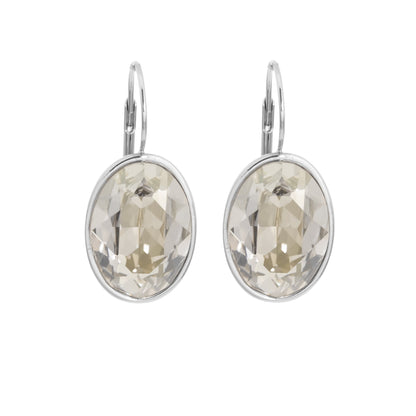 Modern Rhodium Oval Earrings -  Suttles & Seawinds