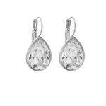 Load image into Gallery viewer, MERX - MODERN SWAROVSKI RHODIUM OVAL TEARDROP EARRING
