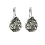 Load image into Gallery viewer, MERX - MODERN SWAROVSKI RHODIUM OVAL TEARDROP EARRING
