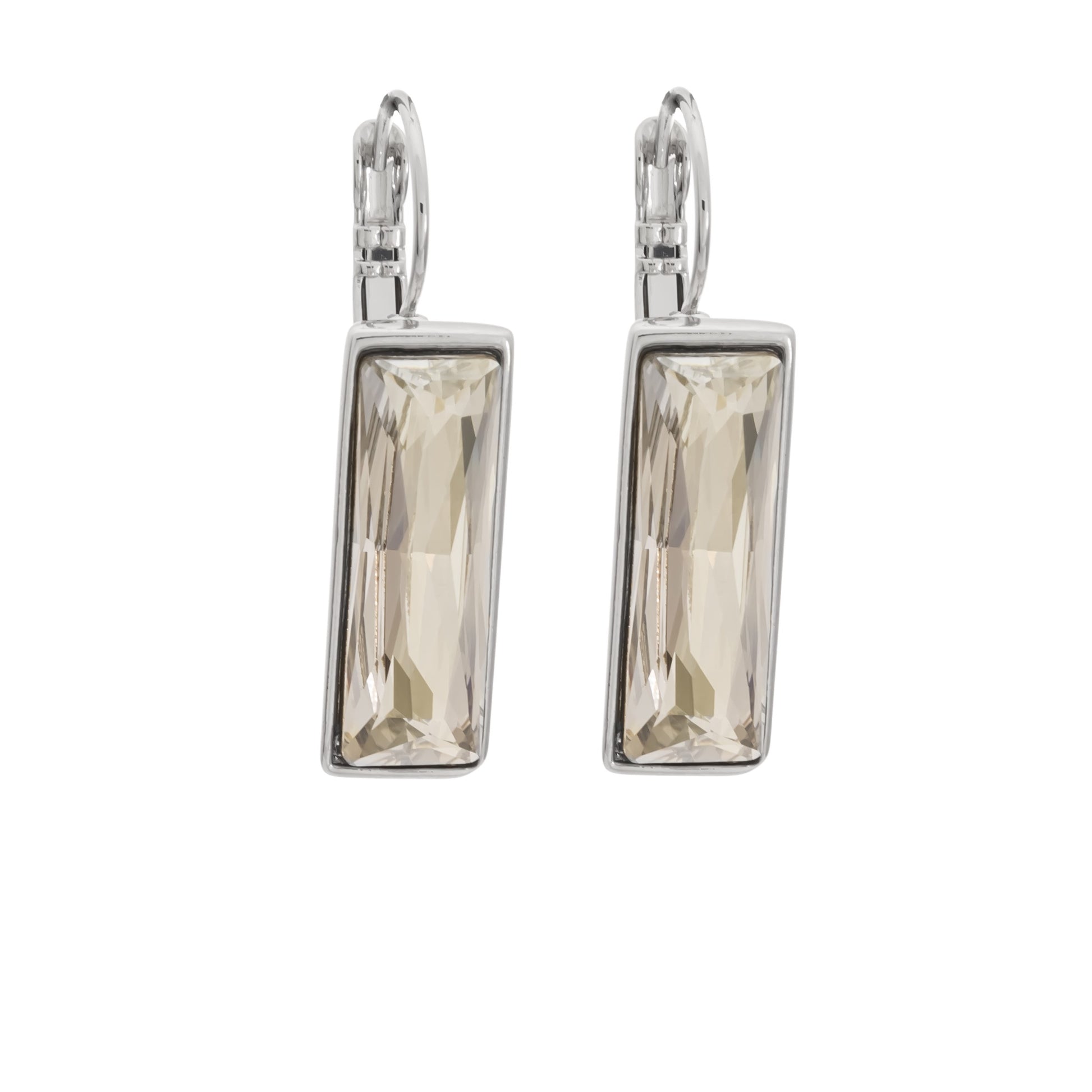Modern Swarovski Rhodium Baguette Earring -  Suttles & Seawinds
