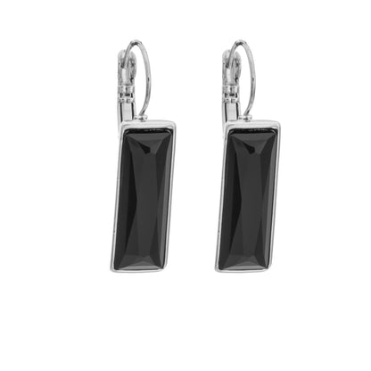 Modern Swarovski Rhodium Baguette Earring -  Suttles & Seawinds