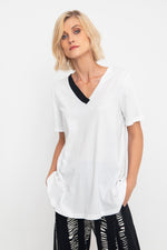 Load image into Gallery viewer, OZAI N KU - V-NECK SHORT SLEEVE BLOUSE
