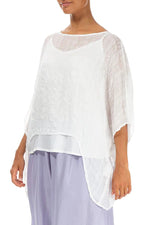 Load image into Gallery viewer, GRIZAS - TEXTURED WHITE KAFTAN SILK TOP
