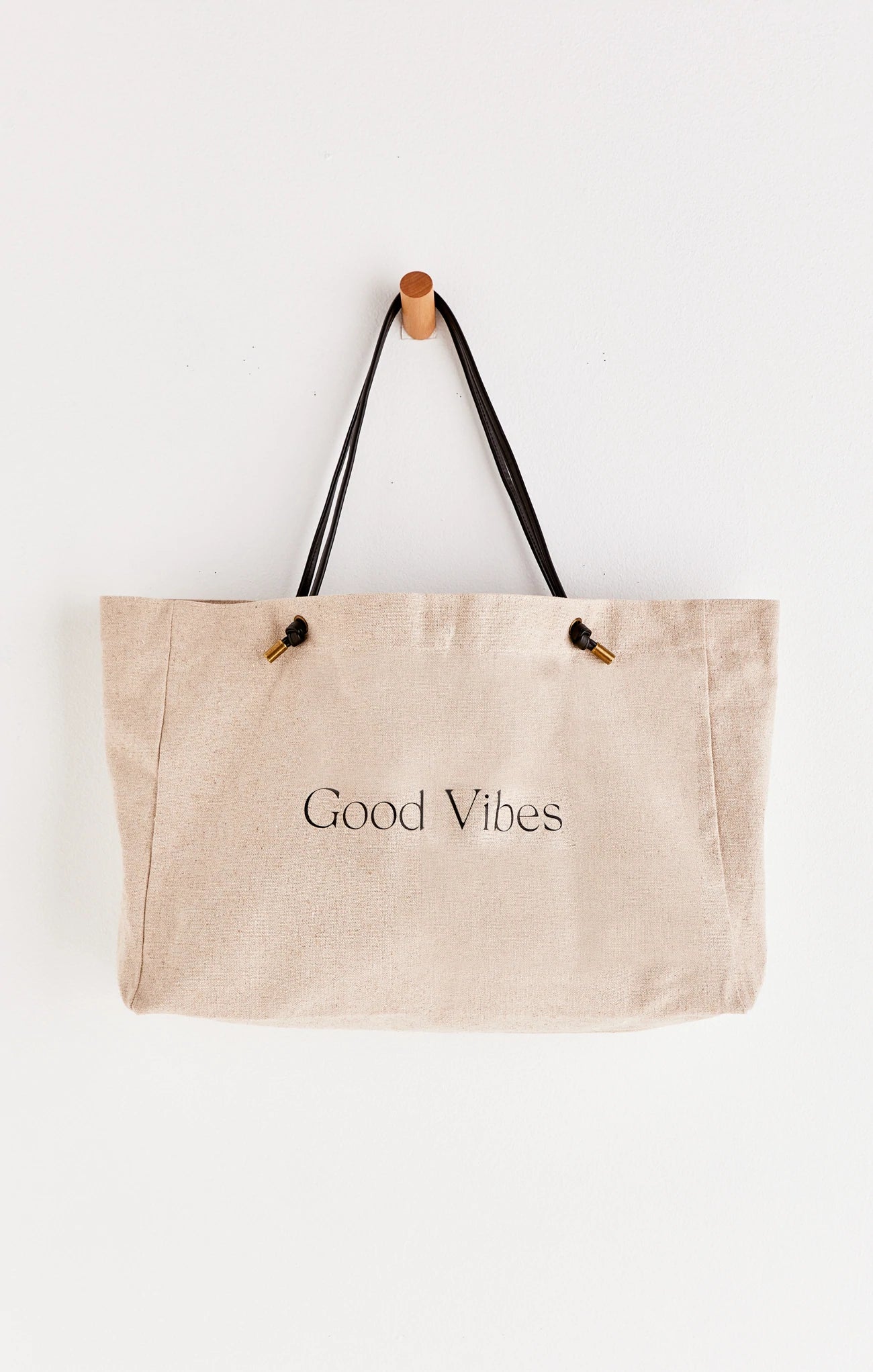 Z SUPPLY - CARRY ALL GOOD VIBES TOTE - NATURAL