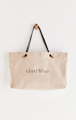 Load image into Gallery viewer, Z SUPPLY - CARRY ALL GOOD VIBES TOTE - NATURAL
