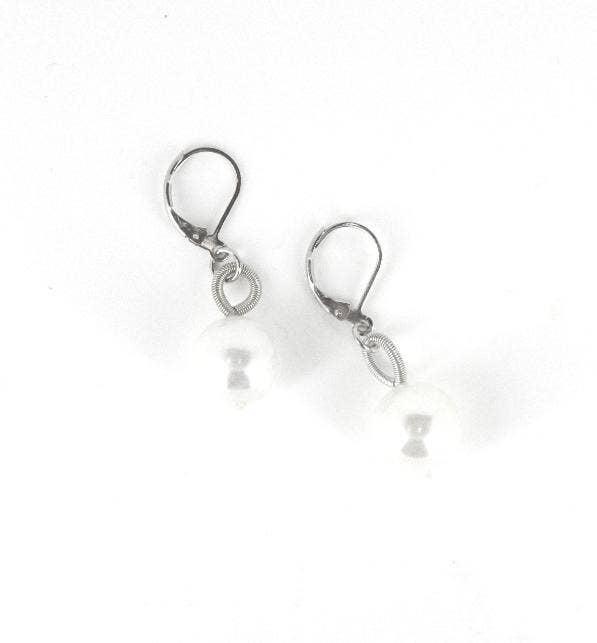 Sea Lily - Silver PW with White Pearl Earring