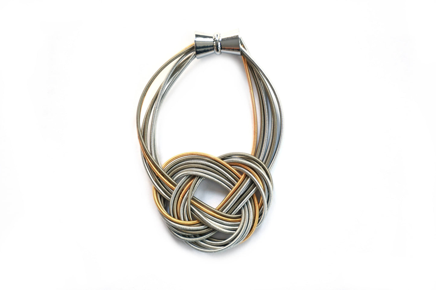 Sea Lily - Multi Silver/Bronze/Gold Wire Figure 8 Bracelet W/Magnetic Clasp