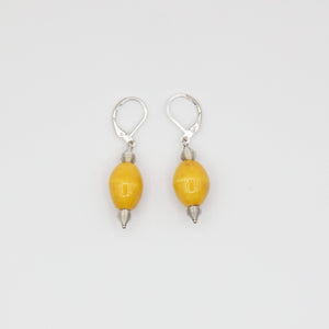 Sea Lily - Yellow Porcelain Bead Earring