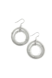 Sea Lily -  Large Silver Double Loop PW Earring