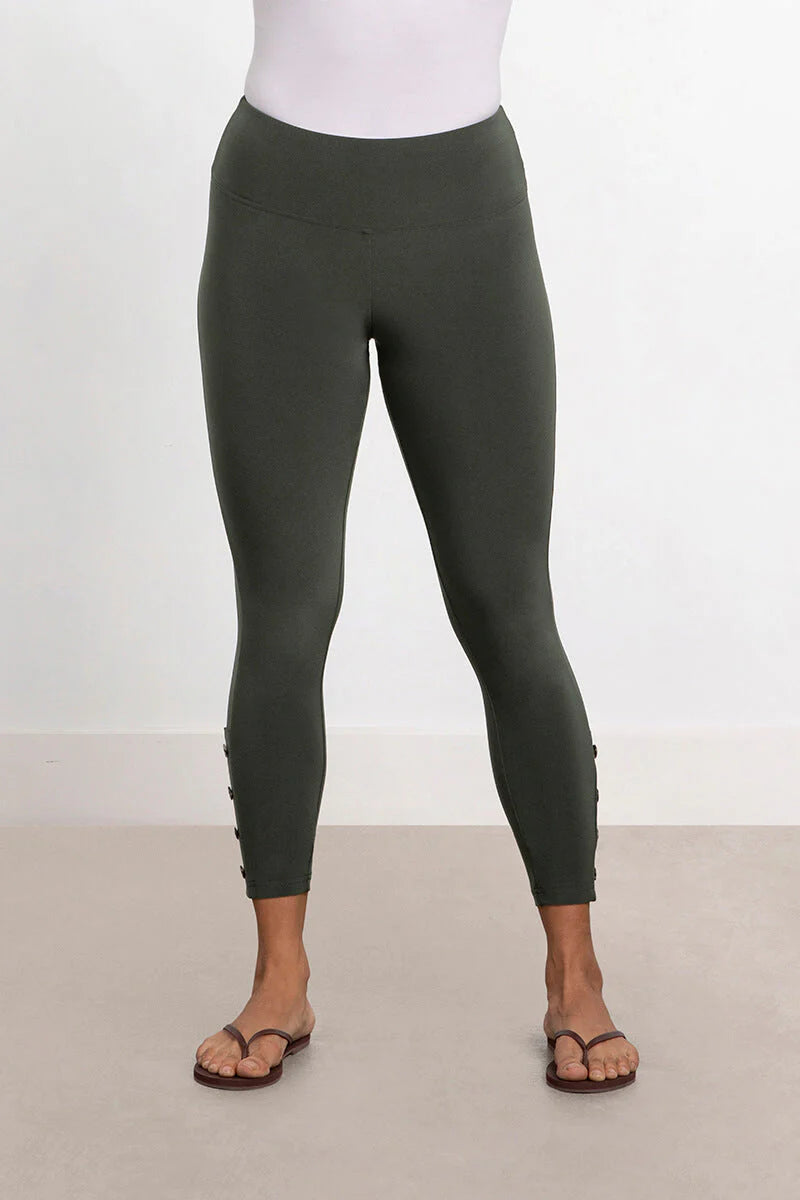 SPANX Look At Me Now Seamless Cropped Leggings Sage Womens Size